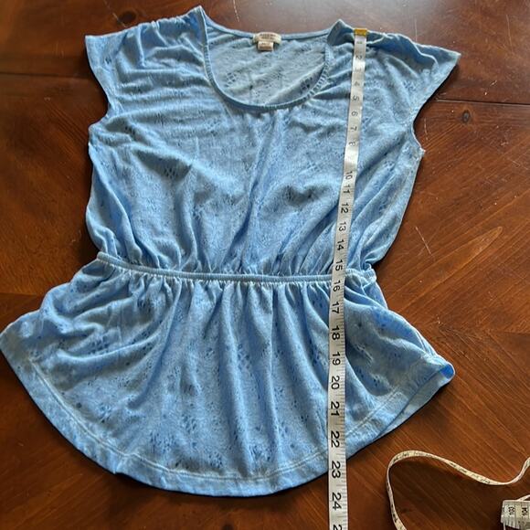 Mossimo Supply Co Size XS Blue Print Knit Top Blouse Y2K Vibe - Picture 8 of 9